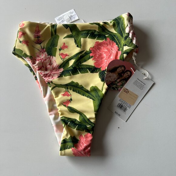 Agua Bendita × Target Womens Peony Botanical Print Bikini Bottom Green Small - Picture 3 of 4